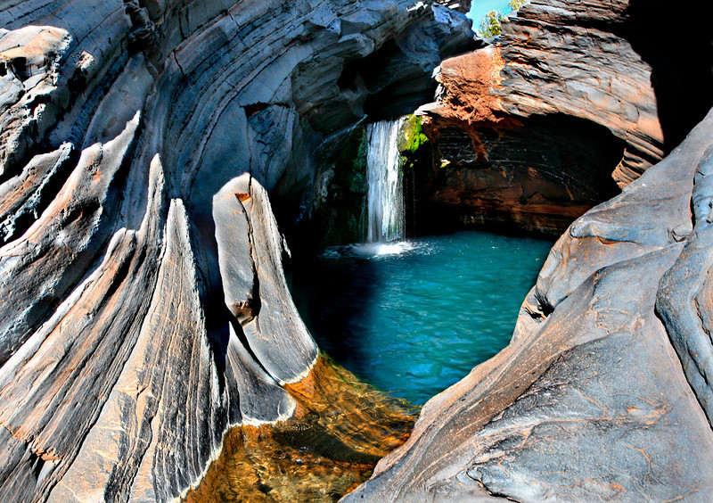 Deep in the heart of the Pilbara is a pool that rests inside large